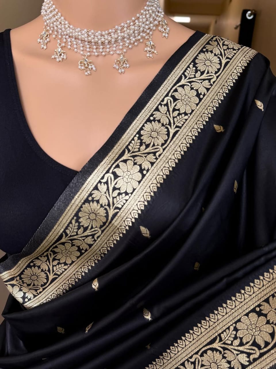 Premium soft banarasi silk saree with zari weaving work