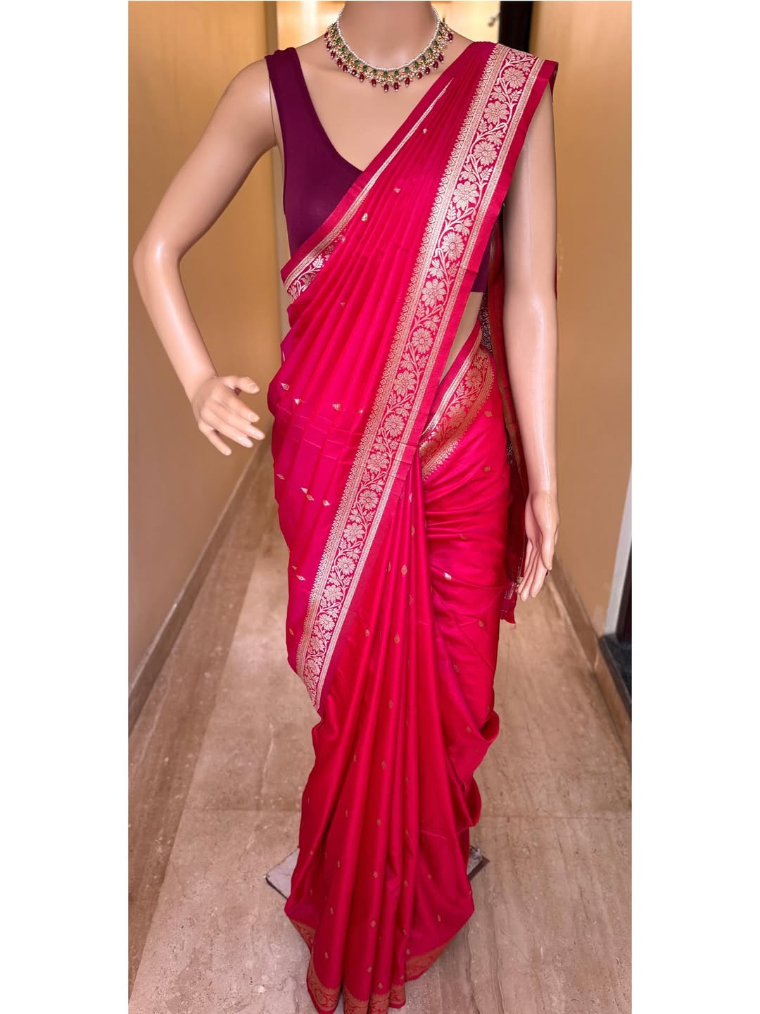 Premium soft banarasi silk saree with zari weaving work
