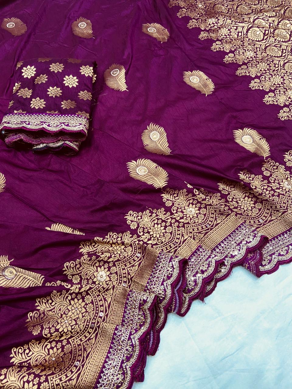 Khaddi georgette silk saree with coding sequence less border