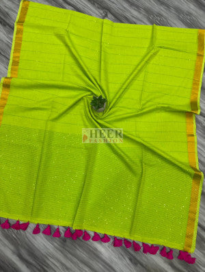 Pure mul cotton saree with primium quality sequence work