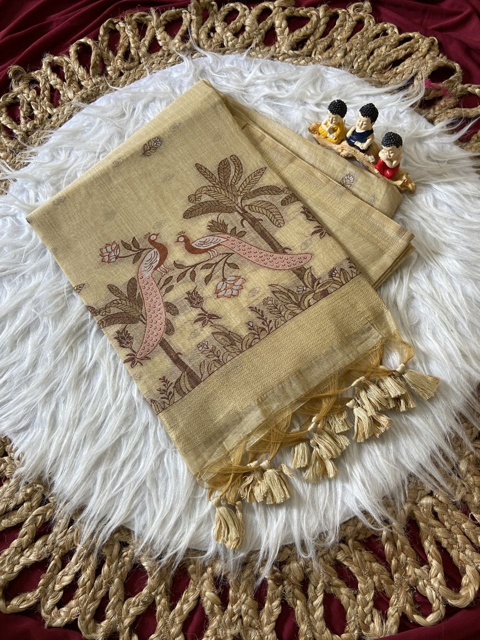 Soft muga cotton saree